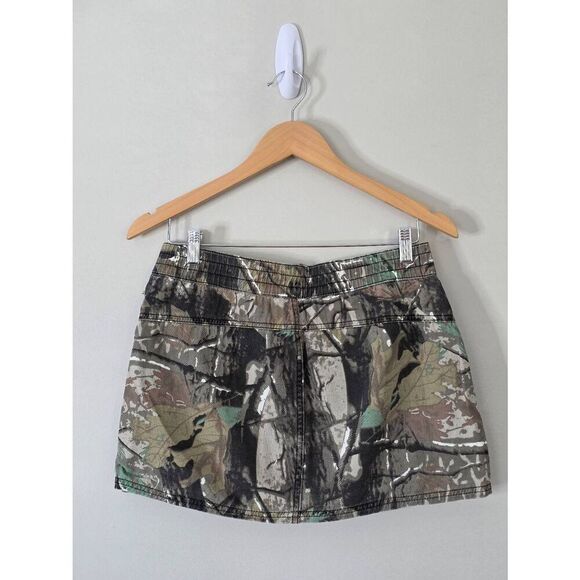 PTCL Camo Cargo Mini Skirt Size Large Front Zip Camouflage NEW - Picture 3 of 6